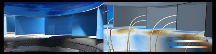 Flow in impeller of full-scale water turbine designed for fish passability